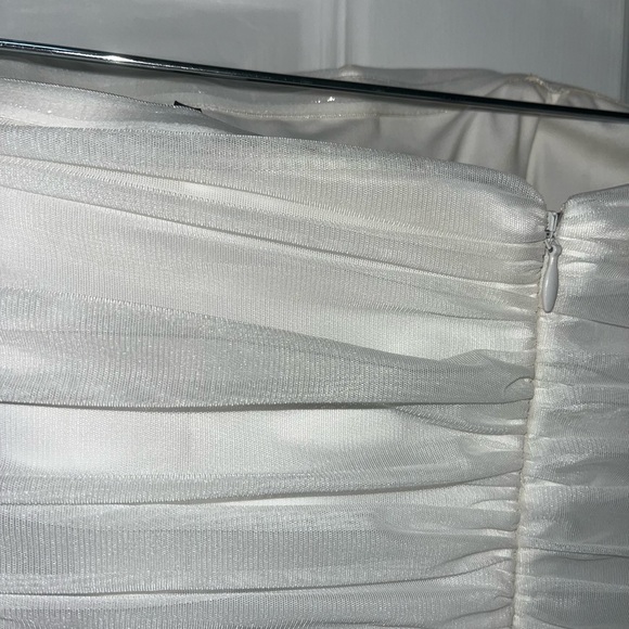 White Asymmetrical Mini Dress - Picture 8 of 13